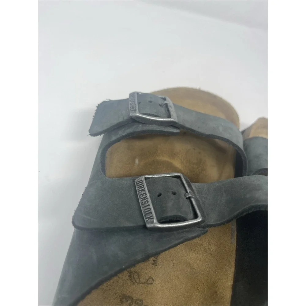 Birkenstock Arizona Sandals EU 43 US 10 Men Gray Birko-Flor Soft Footbed